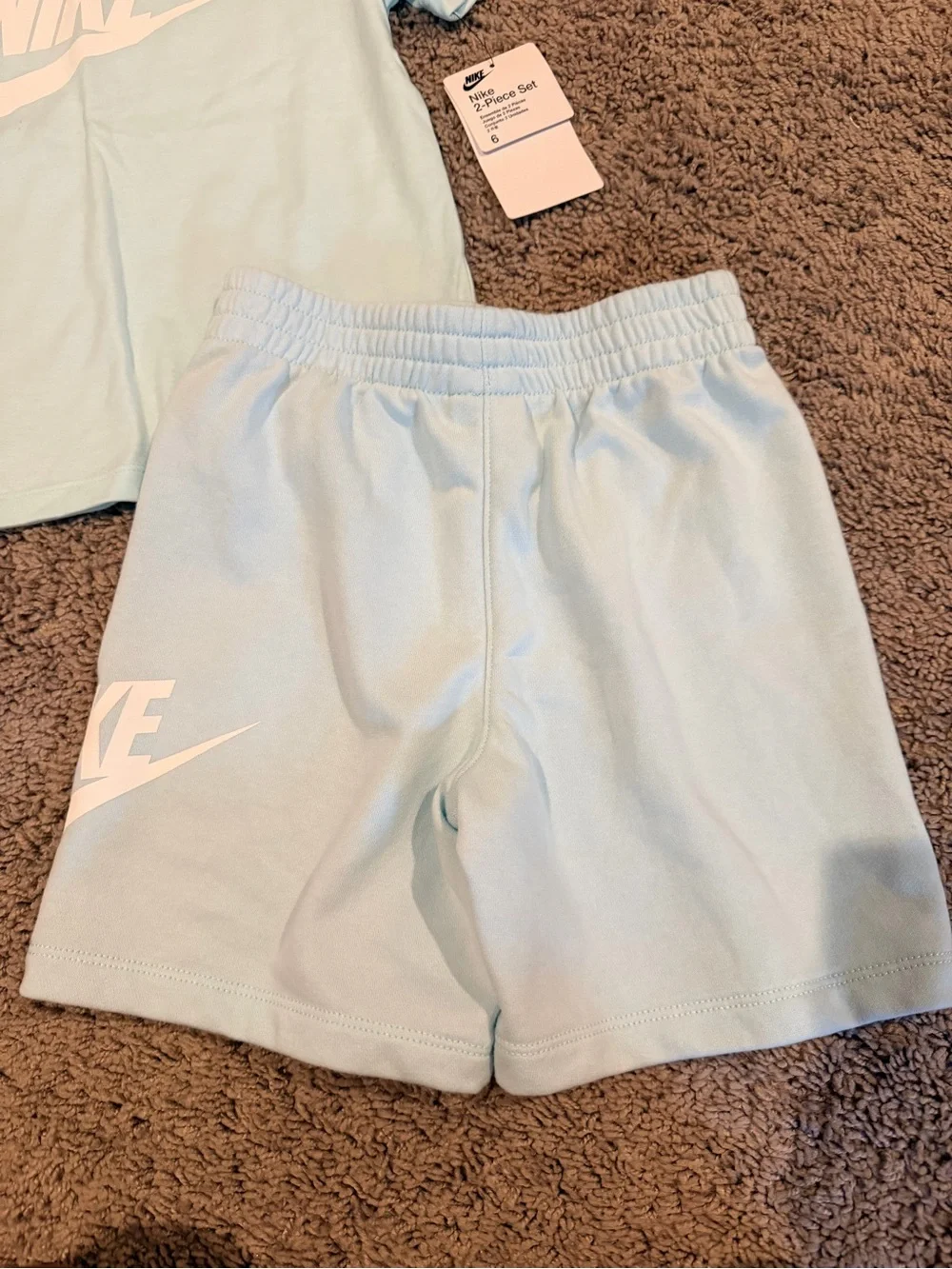 Nike Kids Light Blue Logo Tee & Shorts Set